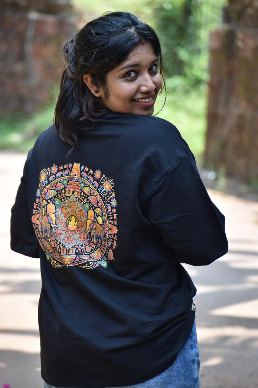 Black Thrissur Pooram T-Shirt