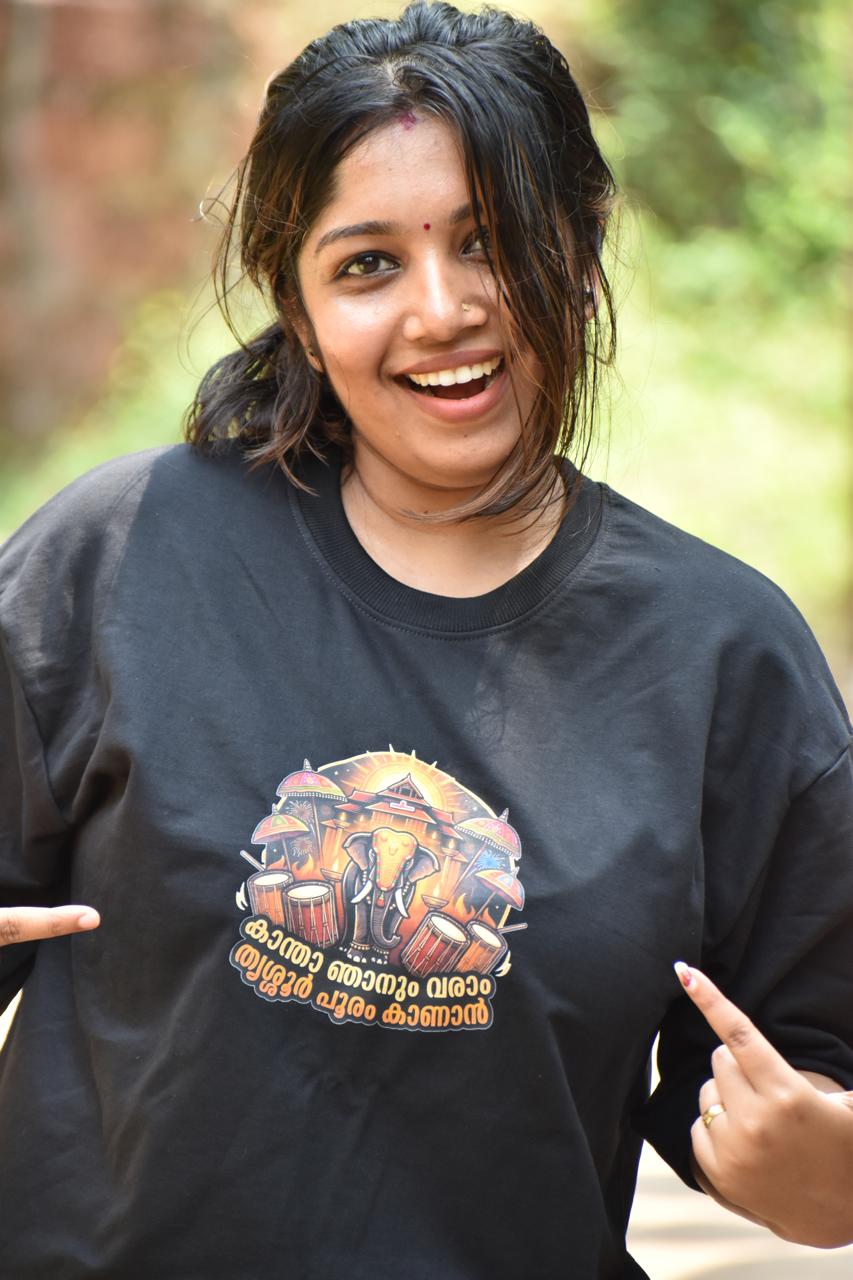 Black Thrissur Pooram T-Shirt