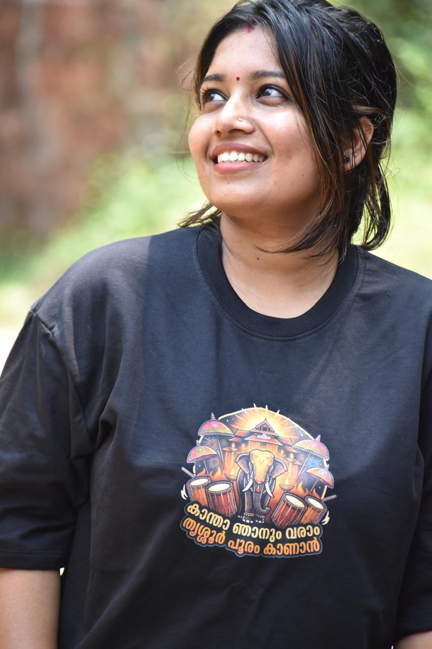 Black Thrissur Pooram T-Shirt